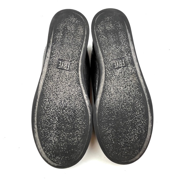 Frye Lena Rebel Zip Metallic Pewter Leather Sneakers size 7.5 - Picture 6 of 7